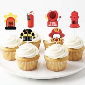 Firetruck Cupcake Toppers  12ct